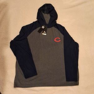 Antigua Men's Chicago Bears Cannon Pullover Hoodie,Gray/ Navy, Size 2XL
